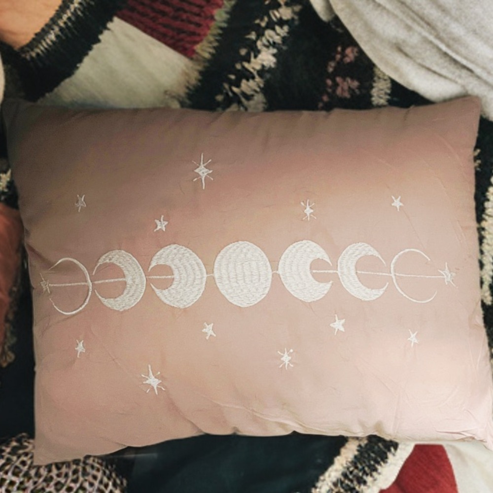 Boho Moon Throw Pillow